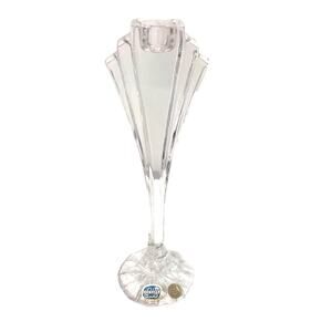 Vintage Bohemia Crystal Czech Republic Art Deco Candle Holder